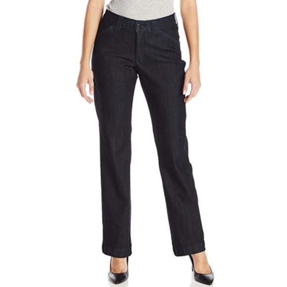 Lee Pants - Lee 8S Petite Comfort Stretch Dark Chambray Pants